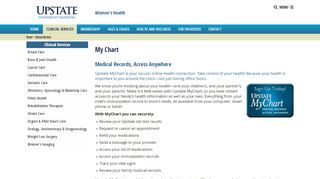 
                            3. My Chart | Women's Health | SUNY Upstate Medical University - Upstate Mychart Portal