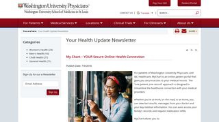 
My Chart – YOUR Secure Online Health Connection
