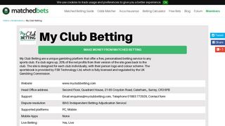 
                            2. My Club Betting Online Betting & Mobile Review, Matchedbets ... - My Club Betting Portal