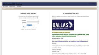My Dallas ISD Online: Login to the site