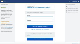 
                            1. My Dashboard | StudentAidBC - Student Aid Bc Portal