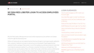 
                            7. My Dish Red Lobster Login To Access Employees Portal