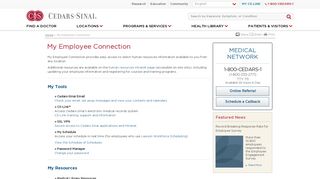 
                            4. My Employee Connection - Cedars-Sinai - Cedars Sinai Benefits Portal
