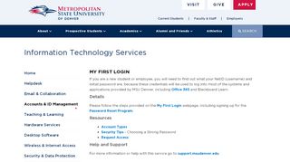 
                            2. My First Login | Information Technology Services | MSU Denver - Msu Denver Portal