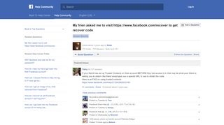 
                            3. My frien asked me to visit https://www.facebook.com/recover to ... - Www Portal Facebook Com Recover Php