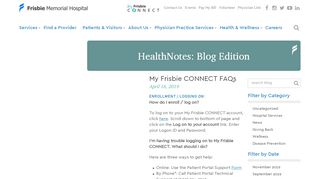
                            2. My Frisbie CONNECT FAQs - Frisbie Memorial Hospital - My Frisbie Connect Login