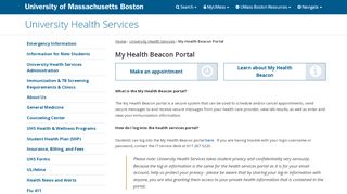 
                            2. My Health Beacon Portal - University of Massachusetts Boston - My Beacon Health Portal
