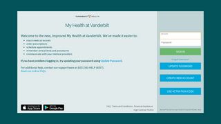 
                            8. My Health - Login Page - Vanderbilt Email Portal Page