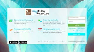 
                            2. My Healthy Connection - Login Page