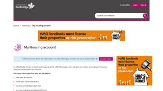 
                            6. My Housing account - Redbridge Council - Redbridge Council Tax Portal
