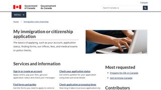 
                            2. My immigration or citizenship application - Canada.ca - Mycic Portal Canada