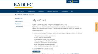 My K-Chart | Kadlec - K Chart Provider Portal