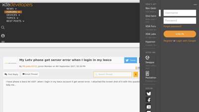 
                            3. My Letv phone get server error when I login … LeEco Le 1S