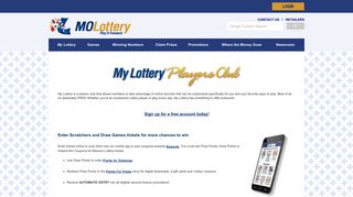 
                            9. My Lottery :: The Official Web Site of the Missouri Lottery - Lottery Rewards Portal