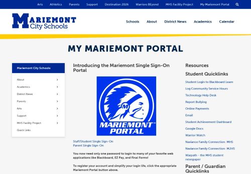 
                            8. My Mariemont Portal - Mariemont City Schools - University Of Findlay Blackboard Portal