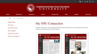 My NPU Connection | Northwestern Polytechnic University - Npu Portal
