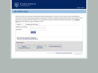 My Profile Home :: Concordia University