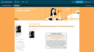 My Quibblo Personality Quiz Result for: Personality Type Quiz ...