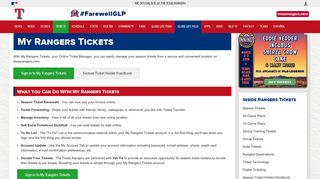
                            3. My Rangers Tickets | Texas Rangers - MLB.com