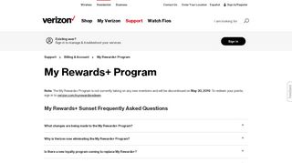 
My Rewards Program - Verizon  

