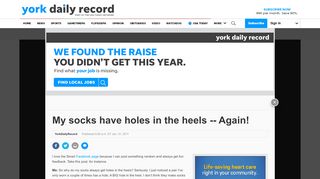 
                            8. My socks have holes in the heels -- Again! - York Daily Record - Getholes Com Sign Up