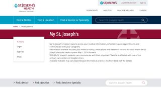 
                            5. My St. Joseph's Syracuse, New York (NY), St. Joseph's Health - St Joseph Affiliated Physicians Patient Portal