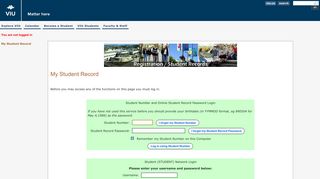 My Student Record: Main Page - VIU Information Systems - Vancouver ... - Viu Student Portal