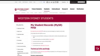 
                            5. My Student Records (MySR) Help | Western Sydney University - Uws Portal Login