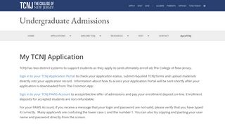 
                            8. My TCNJ Application | Undergraduate Admissions - Tcnj Paws Portal