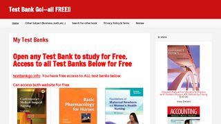 My Test Banks - Test Bank Go!-all FREE!!
