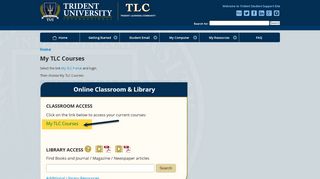 
My TLC Portal - Trident Student Support - Trident University
