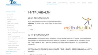
                            5. My TruHealth - Truman Medical Centers - True Health Patient Portal