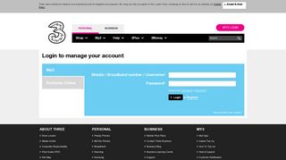 
                            1. MY3 | Login And Manage Your Three Account Online - Three Ie Portal