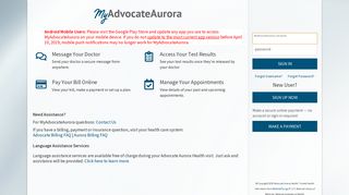 
                            5. MyAdvocateAurora - Login Page - Advocate Medical Group Patient Portal