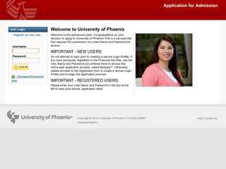 MyApply: Login - University of Phoenix