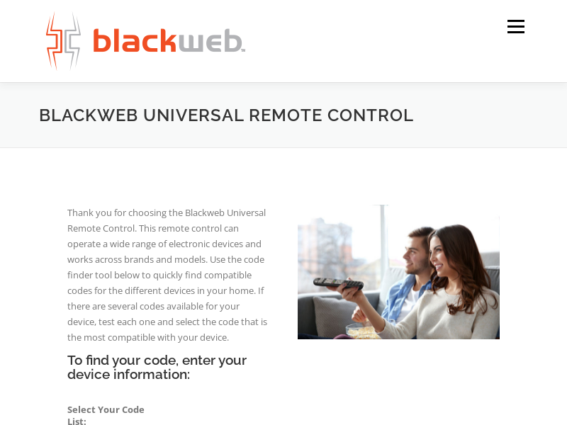 
                            3. Myblackwebremote - Blackweb Universal Remote Control