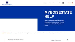 
                            7. myBoiseState Help - Boise State University - Boise State University Student Portal