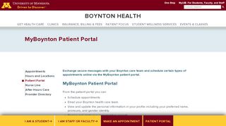 
                            1. MyBoynton Patient Portal | Boynton Health - Umn Patient Portal