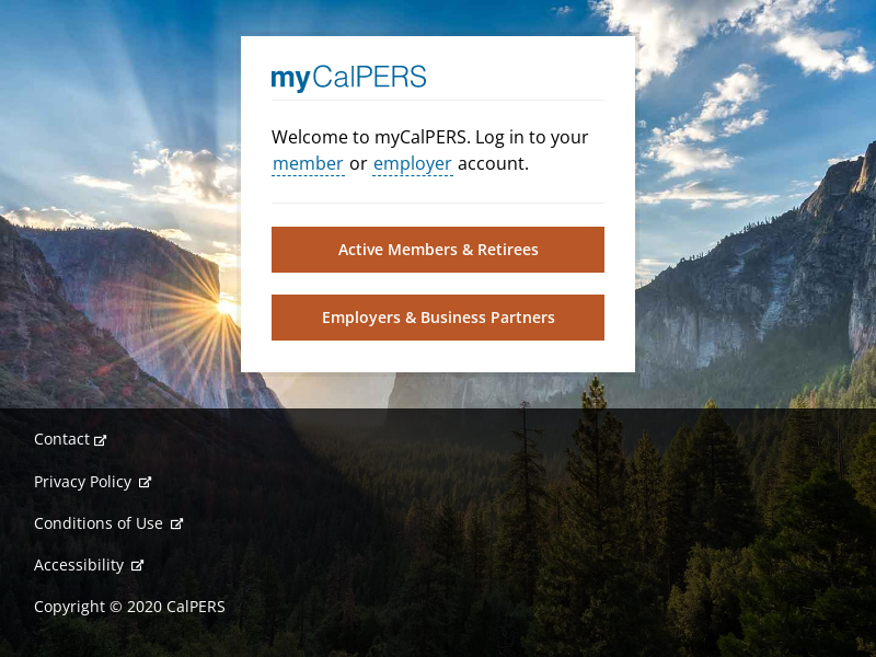 myCalPERS - Log In