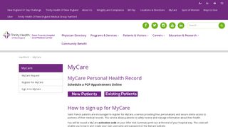 MyCare | Saint Francis Hospital | Hartford - St Francis Hospital Portal