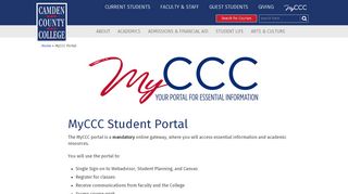 
MyCCC Portal - Camden County College  
