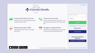 
                            2. MyCenturaHealth - Login Page - Centura Health Portal