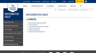 
                            6. MyCerritos Help - Cerritos College - Cerritos College Portal
