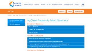 
                            4. MyChart - FAQs - Summa Health - Summa Health Patient Portal