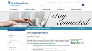 
                            2. MyChart Information | CHI St. Alexius Health North Dakota - Chi St Alexius Patient Portal