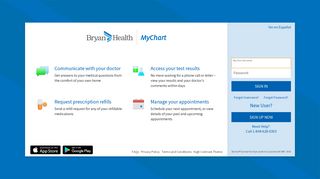 MyChart - Login Page - Bryan Health Employee Portal