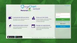 
                            1. myChart - Login Page - Memorial Care Portal