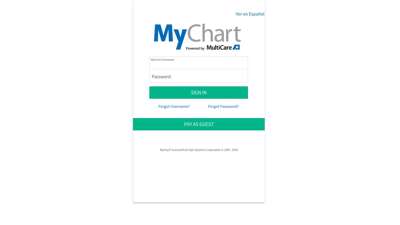 MyChart - Login Page - MultiCare Health System
