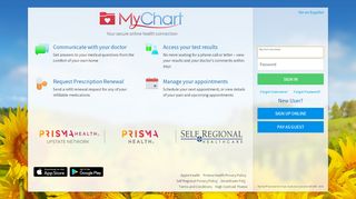 
                            2. MyChart - Login Page - Self Regional Healthcare Patient Portal