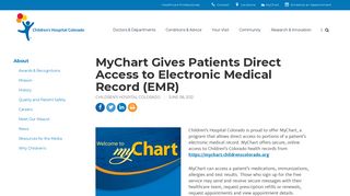 
MyChart Patient Access | Children's Hospital Colorado
